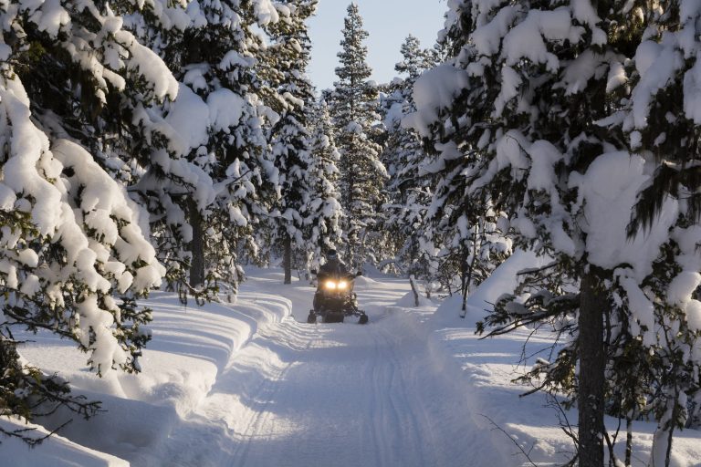 Person on snowmobiles, Jukkasjarvi, Sweden